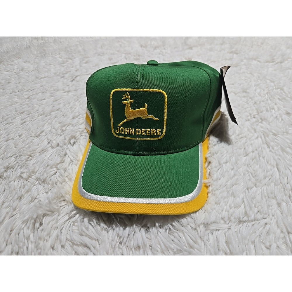 Vintage John Deere Snapback Hat Cap Trucker Farmer USA (Seattle Supersonics) NWT
